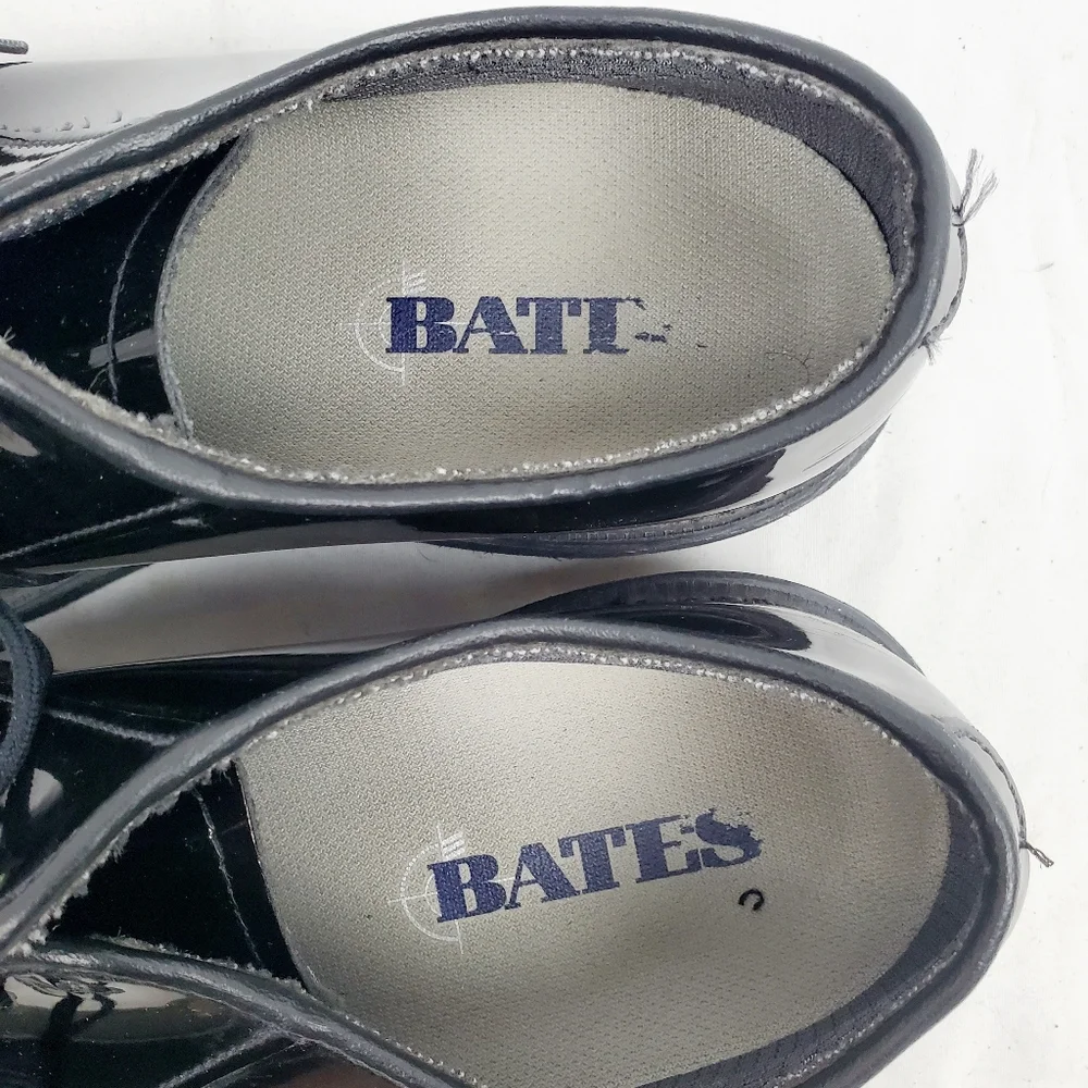Bates Black High Gloss Patent Leather‎ Uniform Dress Oxford Shoe